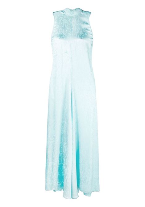 Abito midi con motivo jacquard in azzurro - donna